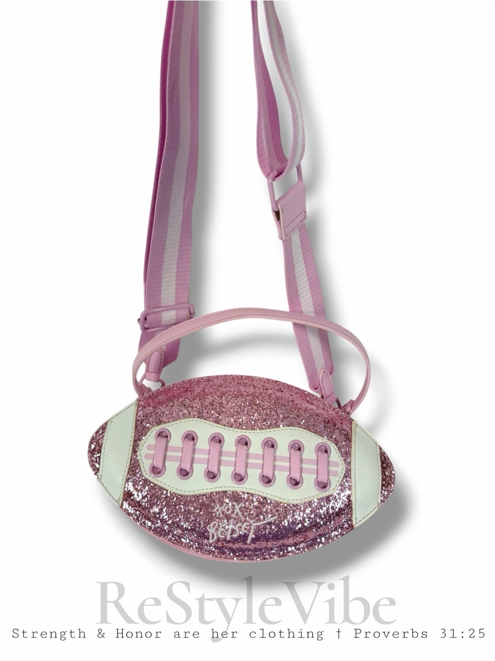 BETSEY JOHNSON Handbag Purse Crossbody Football NWT Adjustable Strap Gameday NEW